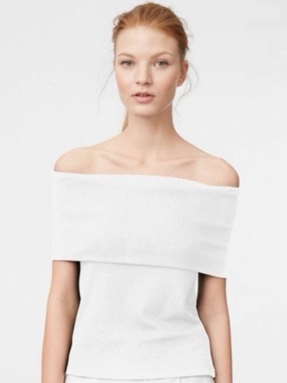 Club Monaco White Off-Shoulder Tank Top